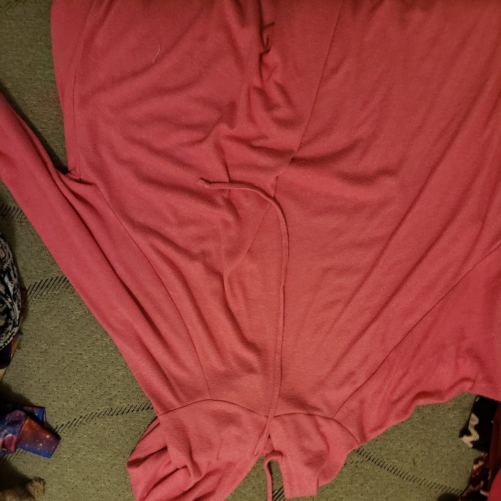 A pink lightweight hoodie